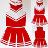 Picture of Little Girls' Cheerleader Cheerleading Outfit Uniform Costume Cosplay Red/White (M / 5-8)