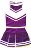 Picture of Little Girls' Cheerleader Cheerleading Outfit Uniform Costume Cosplay Violet/White (L / 8-10)