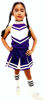 Picture of Little Girls' Cheerleader Cheerleading Outfit Uniform Costume Cosplay Violet/White (L / 8-10)