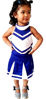 Picture of Little Girls' Cheerleader Cheerleading Outfit Uniform Costume Cosplay Blue/White (L / 8-10)