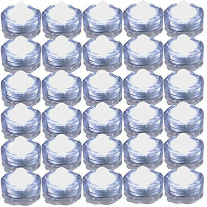 Picture of JYtrend Super Bright LED Floral Tea Light Submersible Lights for Party Wedding (White, 60 Pack)