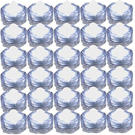 Picture of JYtrend Super Bright LED Floral Tea Light Submersible Lights for Party Wedding (White, 60 Pack)