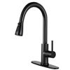 Picture of Qomolangma Kitchen Faucets with Pull Down Sprayer, Single Handle Kitchen Sink Faucet with Pull Out Sprayer, Stainless Steel, Matte Black