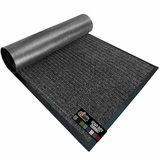 Gorilla Grip Original Durable Natural Rubber Door Mat, 47x35, Heavy Duty Doormat for Indoor Outdoor, Waterproof, Easy Clean, Low-Profile Rug Mats for