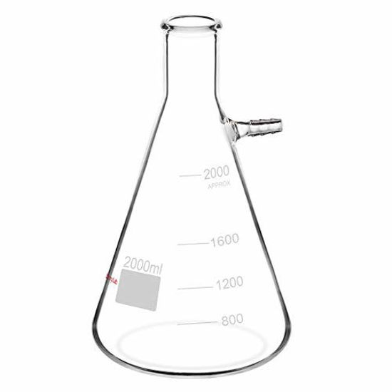 Picture of StonyLab 2000ml Borosilicate Glass Filtering Flask, Bolt Neck with Tubulation, 2L (2 Liter)