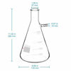 Picture of StonyLab 2000ml Borosilicate Glass Filtering Flask, Bolt Neck with Tubulation, 2L (2 Liter)