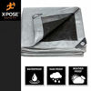 Picture of Heavy Duty Poly Tarp - 12' x 16' - 10 Mil Thick Waterproof, UV Blocking Protective Cover - Reversible Silver and Black - Laminated Coating - Grommets - by Xpose Safety