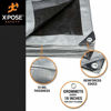 Picture of Heavy Duty Poly Tarp - 12' x 16' - 10 Mil Thick Waterproof, UV Blocking Protective Cover - Reversible Silver and Black - Laminated Coating - Grommets - by Xpose Safety