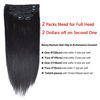 Picture of 20"Real Clip in Hair Extensions Remy Human Hair Double Weft Thick to Ends Jet Black(#1) 6pieces 85Grams/2.98oz