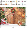 Picture of CHAIYA10x8ft Christmas Backdrop Christmas Barn Door Photography Backdrop Xmas Tree Snow Wall Background Xmas Party Supplies Family Kids Party Banner Decorations Backdrops CY177