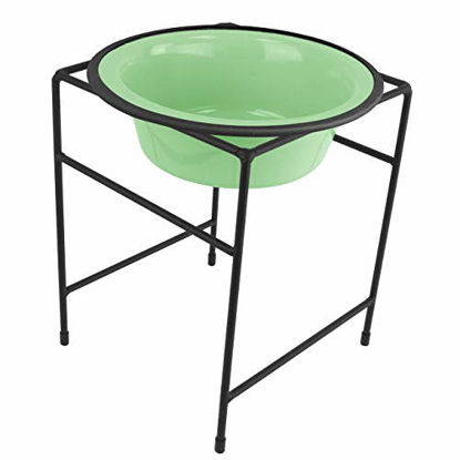 Picture of Platinum Pets Modern Single Diner Feeder with Stainless Steel Cat/Dog Bowl, Mint Green