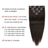 Picture of Real Clip in Hair Extensions Dark Brown 8 Pieces - Premium Womens Straight Double Weft Thick Remy Hair Extensions Clip in on Human Hair for Long Hair (16" / 16 inch, #2, 102 grams/3.6 Oz )