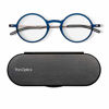 Picture of ThinOptics unisex adult + ThinOptics Frontpage Manhattan Reading Glasses Milano Aluminum Case, Blue Frames Silver Case, 2.5 x US