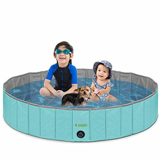 Picture of Kundu Round (47" Diameter x 12" Deep) Heavy Duty PVC Pets and Kids Outdoor Pool/Bathing Tub - Portable & Foldable - Large