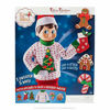 Picture of Elf On The Shelf Boy with Customizable Christmas Sweater Set - Blue Eyed Boy Elf w Book, Sweater, and Five Festive Holiday Outfit Decorations