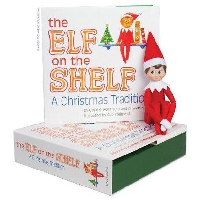 Picture of Elf on The Shelf Blue Eyed Boy Elf with Claus Couture Jingle Jam Hoodie Novelty