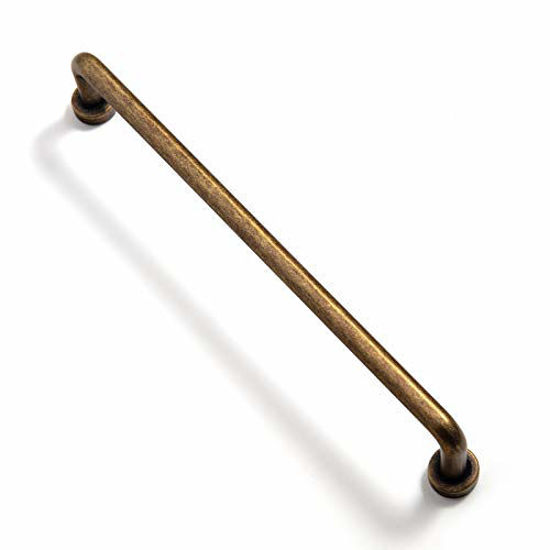 Picture of Goo-Ki 6 Pack Vintage Cabinet Bar Pulls 6.3'' Hole Center Retro Brass Drawer Handles Closet Classic Ancient Brass Drawer Pulls Home Improvement Hardware