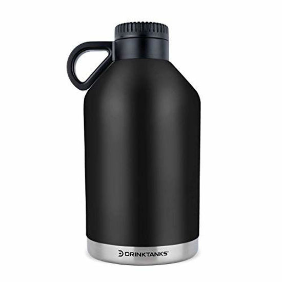 Picture of DrinkTanks Session 64 oz Vacuum Insulated Stainless Steel Beer Growler; 24 hrs cold; Dishwasher Safe (Obsidian)