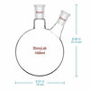 Picture of StonyLab 1000ml Glass 2 Neck Round Bottom Flask RBF, with 24/40 Center and Side Standard Taper Outer Joint - 1L (1 Liter)