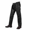 Picture of ALPHA CYCLE GEAR Motorcycle Chaps Plain Bikers Riding Pants ASSLESS Cowboy Vintage Chaps Black (Black, Waist 46")