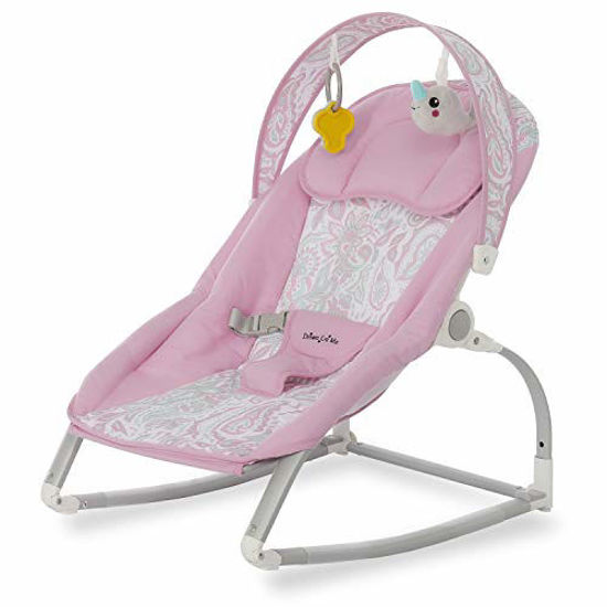 Picture of Dream On Me We Rock Rocker Comforting Rocking Chair with Removable Toy Bar Hanging Toy in, Pink