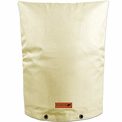 Picture of Redford Supply Pro Outdoor Backflow Preventer Insulation Cover for Winter Pipe Freeze Protection - Multi-use Waterproof Pouch for Water Sprinkler Valve Box, Meter or Controller (20" x 34", Beige)