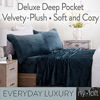 Picture of Velvet Plush Sheet and Pillowcase Set with Extra Deep Pockets | Extra Soft Micro Fleece Sheet Set | Ultra Plush and Cozy Warmth | Velvety Soft Heavyweight | Tribeca Collection (Full, Carbon Grey)