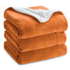 Picture of Bedsure Sherpa Fleece King Size Blanket for Bed - Orange Fall Color Autumn Thick Fuzzy Warm Soft Large Blankets King Size, 108x90 Inches