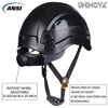 Picture of UNINOVA Safety Hard Hat - ANSI Z89.1 Approved Helmet Adjustable - 6-Point Ratchet Suspension, Perfect for Climbing Work and Construction (02Black)