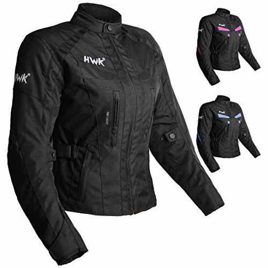 Picture of Women's Motorcycle Jacket For Women Stunt Adventure Waterproof Rain Jackets CE Armored Stella (All-Black, L)