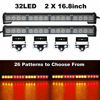 Picture of ASPL 2x16.8 inch Emergency Flashing LED Traffic Advisor Strobe Light Bar 32LED 26 Flash Patterns Interior Safety Warning Lights (Amber/Red)