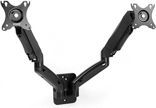 Picture of VIVO Height Adjustable Pneumatic Extended Arm Dual Monitor Wall Mount Full Motion Articulating, Fits 2 Screens 17 to 27 inches, Black, MOUNT-V002G