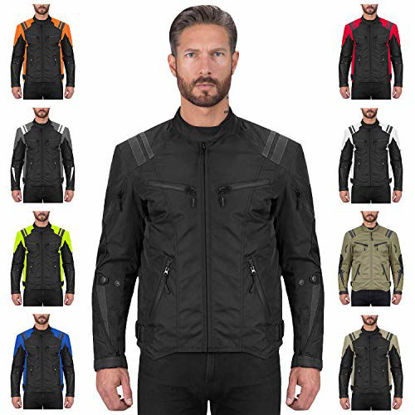 Picture of Viking Cycle Ironborn Protective Textile Motorcycle Biker Jacket for Men (Large, Black, l)