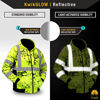 Picture of KwikSafety (Charlotte, NC) UNCLE WILLY'S WALL Safety Jacket (LIMITED EDITION Pattern) Class 3 Hi Visibility Water Resistant ANSI OSHA High Vis Reflective Hoodie Winter Gear Men | Yellow Extra Large