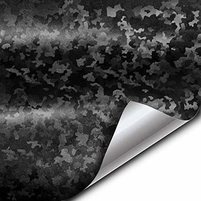 Picture of VViViD+ 2020 Edition Black Stealth Small Pattern Camouflage Vinyl Wrap Roll (6ft x 5ft)