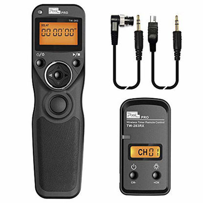 Picture of Remote Shutter Release Compatible for Nikon, Wireless Shutter Release Timer Remote Control Pixel TW-283 DC0/DC2 Compatible for Nikon D5200 D5300 D7100 D850 D800 D750 D610