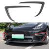 Picture of Xipoo Fit Tesla Model 3 Fog Light Trim Front Fog Light Cover Eyebrow Cover Trim Frame Exterior Decoration for 2017 2018 2019 2020 2021 Tesla Model 3 Accessories (Matte Carbon Fiber)