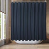 Picture of Waffle Weave Clawfoot Tub Shower Curtain 180 x 70 Inch Wrap Around - Heavyweight Fabric to Stop Blowing, Washable, Water Repellent, with 36 Rust-Free Hooks Set, Navy Blue, 180x70