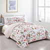 Picture of 3-Piece Christmas Quilt Set with Shams. Reversible Bedspread Coverlet with Holiday Pattern. Carol Collection (Full/Queen)