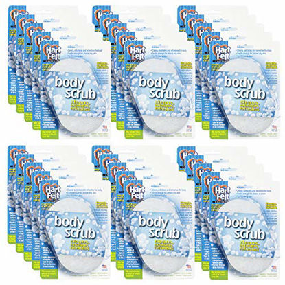 Picture of HartFelt Body Scrub Oval Exfoliating Skin Care Sponge Pad, Made In Usa, Clean and Refresh Body, Back, Arms, 30 count, White