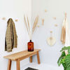 Picture of Round Beech Wood Wall Mounted Coat Hook/Hanger With Leather Strap (Set of 3 - ø1.9 Inch)