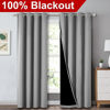 Picture of NICETOWN Full Shade Curtain Panels, Pair of Energy Smart & Noise Blocking Out Blackout Drapes for Dining Room Window, Thermal Insulated Guest Room Lined Window Dressing(Silver Grey, 52 x 84 inch)