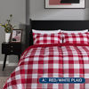 Picture of downluxe Lightweight Plaid Comforter Set (King) with 2 Pillow Shams - 3-Piece Set - Red/White Plaid - Down Alternative Reversible Comforter