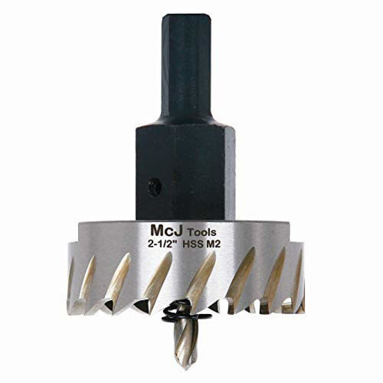 Picture of McJ Tools 2-1/2 Inch HSS M2 Drill Bit Hole Saw for Metal, Steel, Iron, Alloy, Ideal for Electricians, Plumbers, DIYs, Metal Professionals