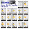 Picture of Platinumedge Router Bits 35 Piece Set, 1/4" Shank Tungsten Carbide Tips, Aluminum Carry Storage Case