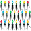 Picture of 30.75ft 24 Packs Christmas Multicolored Pathway Marker String Lights with Stakes for Holiday Time Outside Yard Garden Decor, Christmas Decor ,Christmas Party, Holiday Decor, Walkway