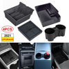 Picture of Luumtee Pack of 4 3PCS Center Console Organizer Tray Fit for Latest 2021 Tesla Model 3/Y Armrest Hidden Cubby Drawer Storage Box Flocked,1PCS 2021 Tesla Model 3/Y Center Console Silicone Cup Holder