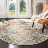 Picture of SAFAVIEH Madison Collection MAD611B Boho Chic Floral Medallion Trellis Distressed Non-Shedding Dining Room Entryway Foyer Living Room Bedroom Area Rug, 5'3" x 5'3" Round, Cream / Multi