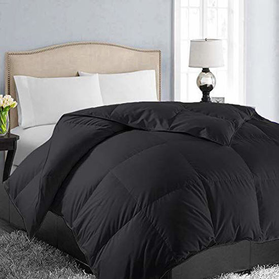 Picture of EASELAND All Season Full Size Soft Quilted Down Alternative Comforter Reversible Duvet Insert with Corner Tabs,Winter Summer Warm Fluffy,Black,82x86 inches