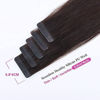 Picture of Sassina Tape in Human Hair Extensions Dark Brown 16inch Double Side Tape Seamless Skin Weft Natural Hair Extensions Long Straight Remi Glue in Hair 50 Grams 20 Pieces Color #2